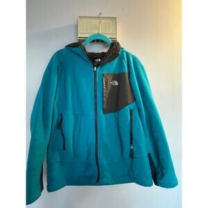 The North Face Boys Large (14/16) Fleece Hoodie Jacket Teal Full Zip Sherpa Line